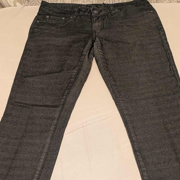 Prana Jeans Women 4/27 Light Black Wash Cotton Spandex Blend Straight Leg Pullon - Picture 1 of 13